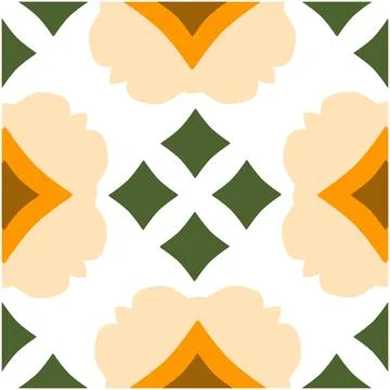 Geometric abstract floral pattern in earth tones Stock Illustration