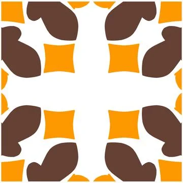 Geometric abstract floral pattern in earth tones Stock Illustration