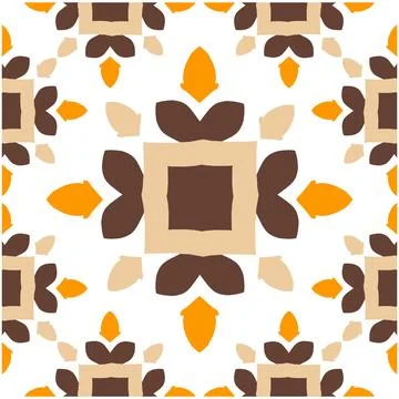Geometric abstract floral pattern in earth tones Stock Illustration