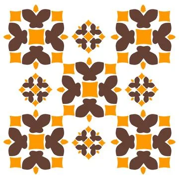 Geometric abstract floral pattern in earth tones Stock Illustration