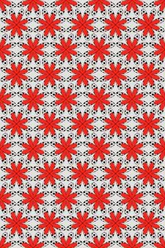Geometric abstract floral seamless pattern. Stylish backdrop with black polka Stock Illustration