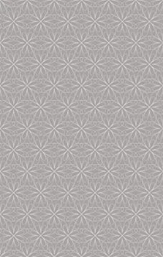 Geometric abstract floral seamless pattern. Stylish monochrome white thin Stock Illustration