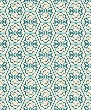 Geometric abstract floral seamless pattern. Stylish hand drawn folk motif design Stock Illustration