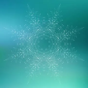 Geometric abstract form with connected line and dots. Graphic background for Illustrazione stock