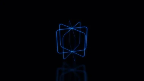Geometric Abstract Forms Rotating Slowly with Subtle Reflections on Dark Ba.. Video stock 342512035