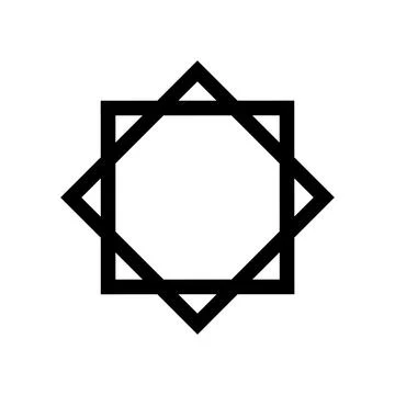 Geometric abstract frame with layered square and triangle shapes 库存插图