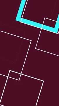 Geometric abstract frames with neon teal accents over deep maroon create a .. Ilustração Stock