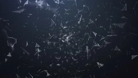Geometric Abstract Futuristic Triangular Pattern - Flying Polygonal Stock Footage 231412071
