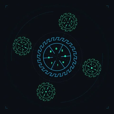 Geometric abstract glowing neon grid pattern on dark background Stock Footage 344777997