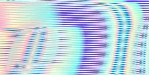 Geometric abstract gradient pattern of neon stripes and moire shapes. Stock Illustration