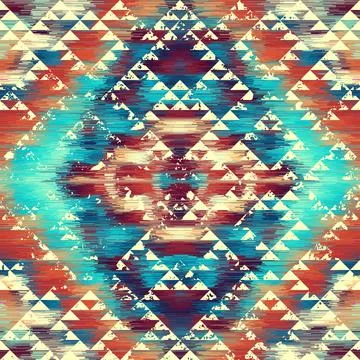 Geometric abstract grunge vintage pattern. Aztec style. Seamless vector image Stock Illustration