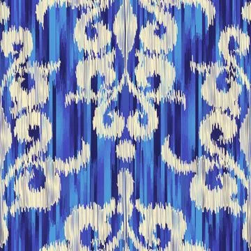 Geometric abstract grunge vintage pattern. Ikat style. Seamless vector image. Stock Illustration