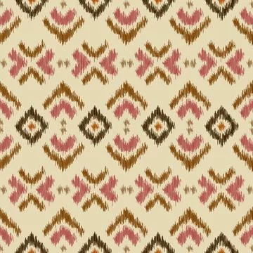 Geometric abstract grunge vintage pattern. Ikat style. Seamless vector image. Stock Illustration