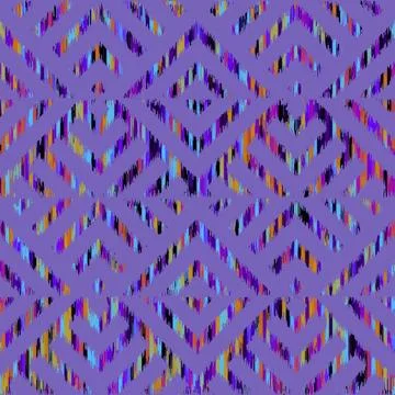 Geometric abstract grunge vintage pattern. Ikat style. Seamless vector image. Stock Illustration