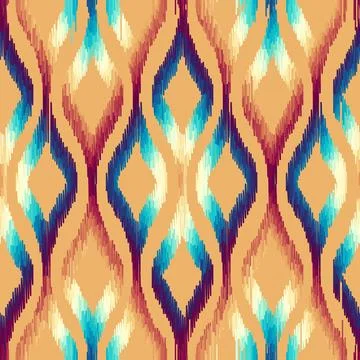 Geometric abstract grunge vintage pattern. Aztec ikat style. Seamless vecto.. Stock Illustration