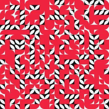 Geometric abstract illustration pattern with red black and white shapes desig Stock Illustration