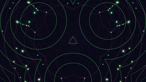 A geometric abstract image with lines, circles, and dots Stock Footage 330076151