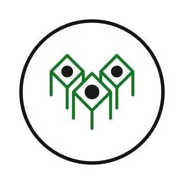 Geometric abstract with interconnected green cube structures suggesting uni.. Stock Illustration
