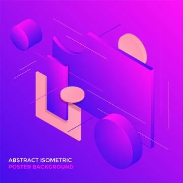 Geometric abstract isometric design background. Stock Illustration