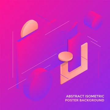 Geometric abstract isometric design background. Stock Illustration