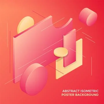 Geometric abstract isometric design background. Stock-Illustration