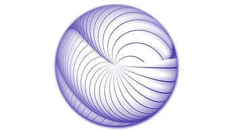 Geometric abstract line attached on a sphere. Stock Illustration