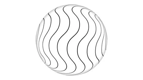 Geometric abstract line attached on a sphere. Stock Illustration