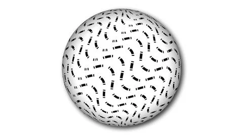Geometric abstract line attached on a sphere. Stock Illustration