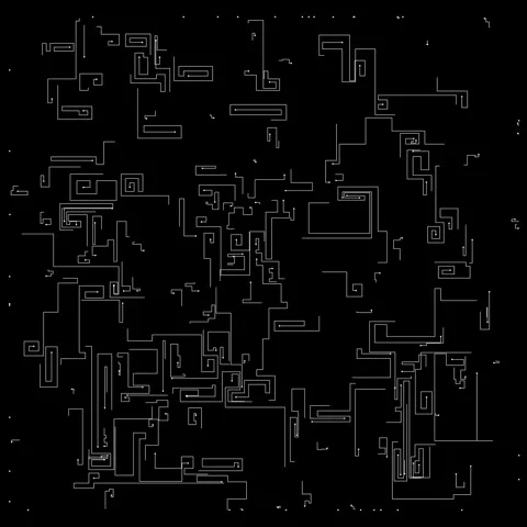 Geometric Abstract Lines in a Monochrome Digital Maze Artwork Style Stock Footage 341374368