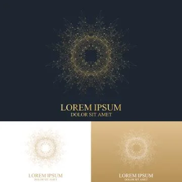 Geometric abstract logo with connected line and dots. Graphic composition for Stock Illustration