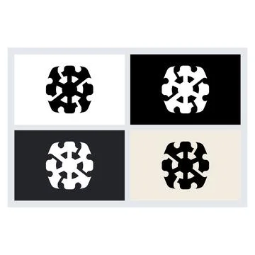 Geometric Abstract Logo Design Concept Set Stock Illustration