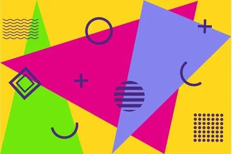 Geometric abstract memphis pattern seamless elements background. イラスト素材