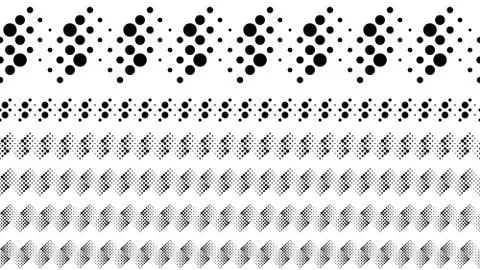 Geometric abstract monochrome dot pattern page divider set 스톡 일러스트