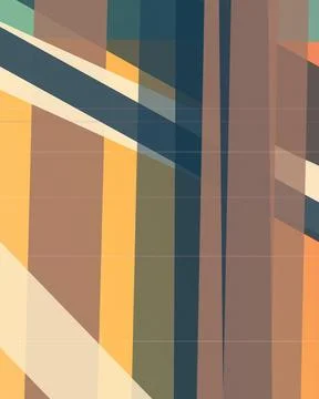 Geometric abstract mosaic pattern with warm orange, teal, and beige blocks .. Stock Illustration