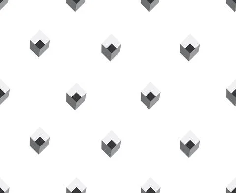 Geometric Abstract mosaic seamless pattern with three-dimensional cubes. Stock Illustration