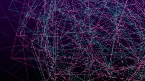 Geometric abstract motion background. Web of colorful strings evolving. Stock Footage 112752882