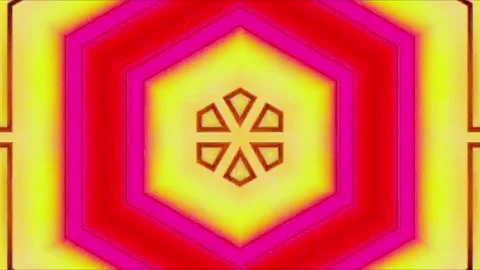 Geometric abstract motion forming a pattern in yellow red colors Stock Footage 245993413