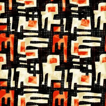 Geometric abstract objects on a black background vector illustration Stock Illustration