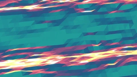 Geometric abstract ocean waves at sunset, seamless looping Stock Footage 259588325