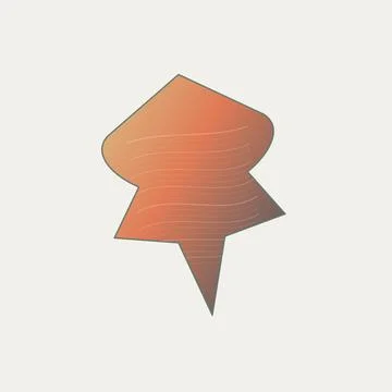 Geometric abstract orange gradient shape with contour lines Stock Illustration