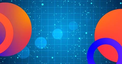 Geometric abstract particles circle moving background. Animated minimal gra.. Stock Illustration