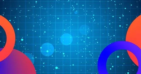 Geometric abstract particles circle moving background. Animated minimal gra.. Stock Illustration