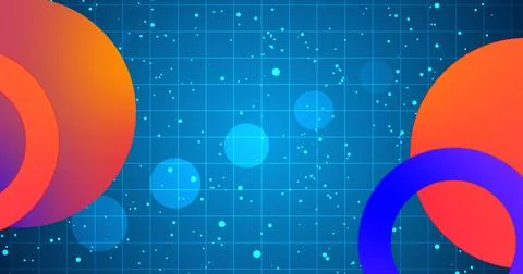 Geometric abstract particles circle moving background. Animated minimal gra.. Illustrazione stock