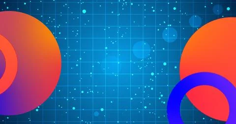 Geometric abstract particles circle moving background. Animated minimal gra.. Illustrazione stock