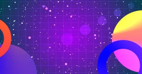 Geometric abstract particles circle moving background. Animated minimal gra.. Stock Illustration