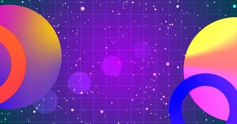 Geometric abstract particles circle moving background. Animated minimal gra.. Stock Illustration