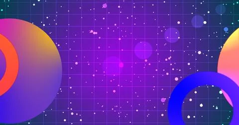 Geometric abstract particles circle moving background. Animated minimal gra.. Stock Illustration