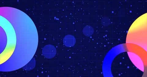 Geometric abstract particles circle moving background. Animated minimal gra.. Stock Illustration