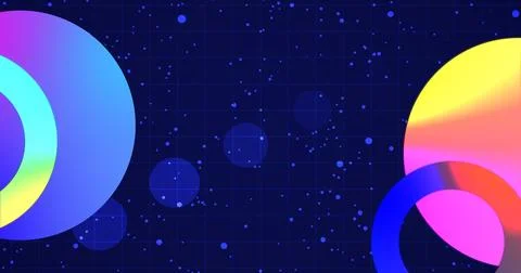 Geometric abstract particles circle moving background. Animated minimal gra.. Illustrazione stock