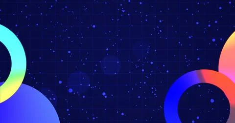 Geometric abstract particles circle moving background. Animated minimal gra.. Stock Illustration